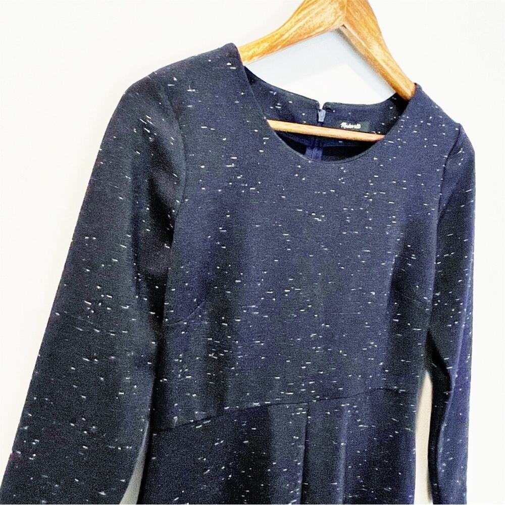 Madewell Gia Marled Fit & Flare Dress Navy Size 4 EUC - Picture 8 of 16